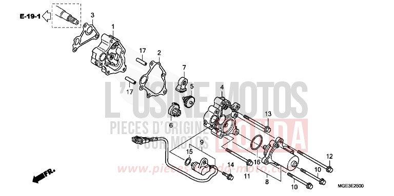 DEMULTIPLICATEUR de VFR1200F DCT SEAL SILVER METALLIC (NHA14) 2010
